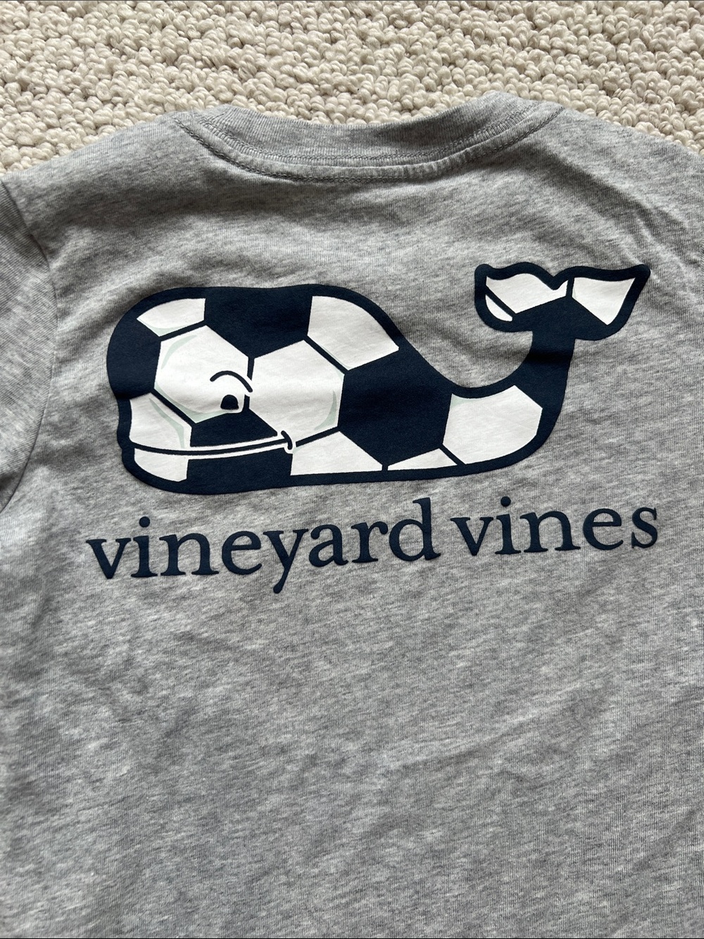 Vineyard Vines Gray Pocket Tee with Whale Logo